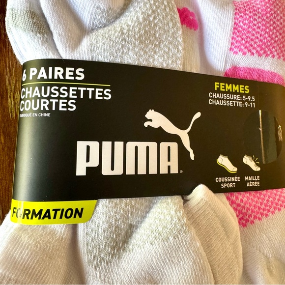 6-pack white Puma low cut women’s athletic socks - Picture 3 of 9
